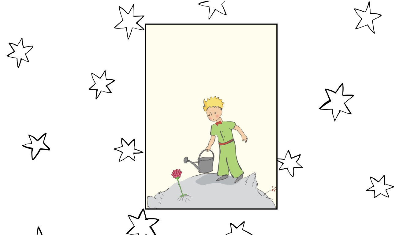 Imagen de El Principito regando a su flor